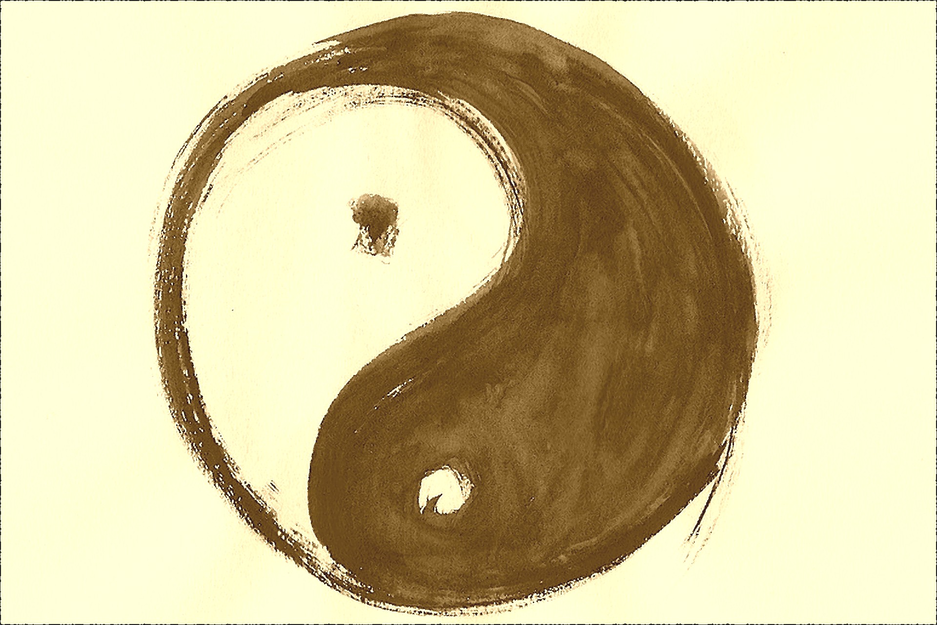 ying und Yang Zeichnung Tusche